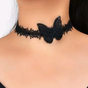 Women's butterfly choker necklace